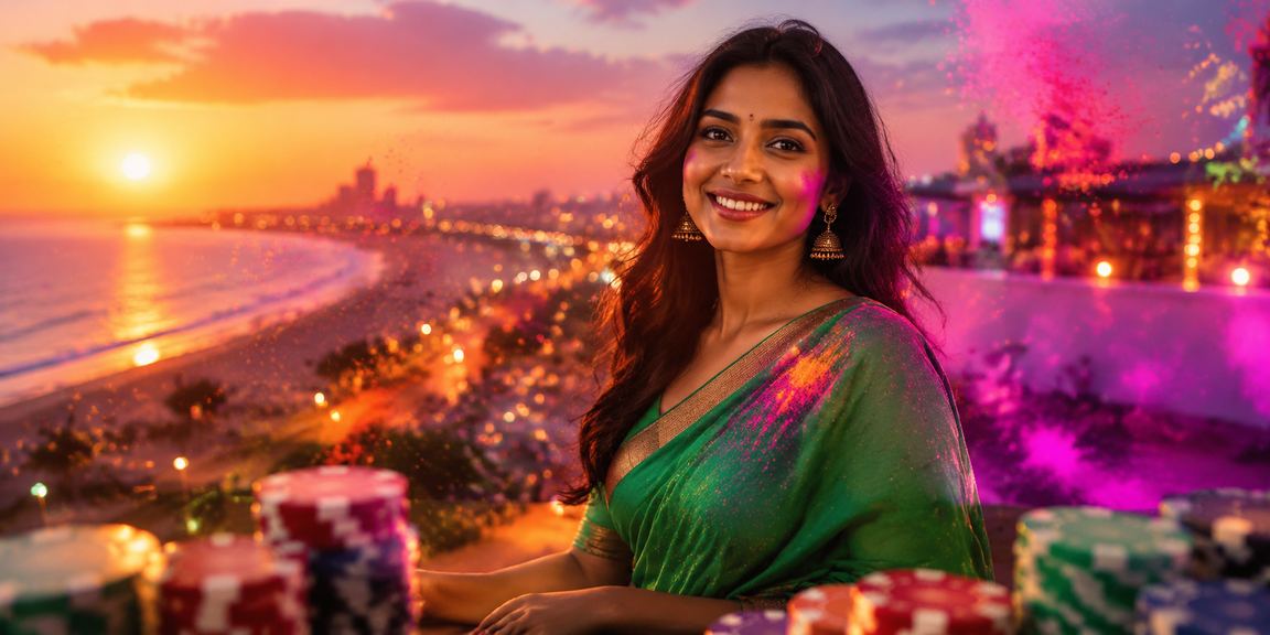 Woman enjoying live casino on mobile device in India